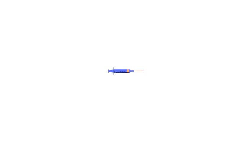 blue orange injection on white background. medical action. health theme. medical equipment. syringe. simple animation, motion graphics - Powered by Shutterstock - Get 15% off with code: PIKWIZARD15