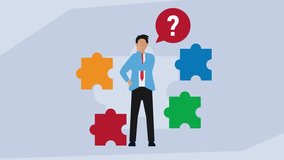 Businessman Solving Puzzle with Decision-Making cartoon animation - Powered by Shutterstock - Get 15% off with code: PIKWIZARD15