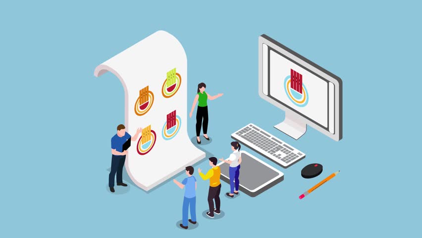 Design Team Working on Logo and Branding 3d animation cartoon