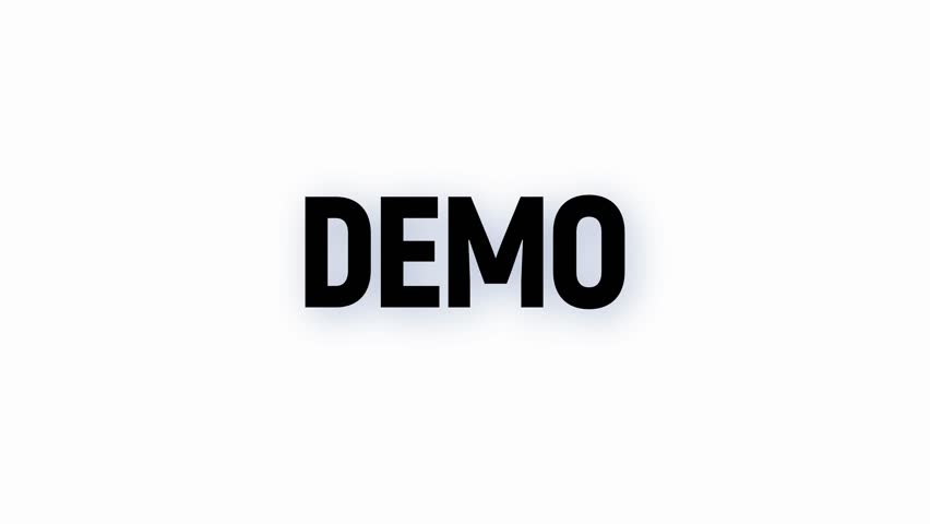 demo text word animation with vertically rotating effect. 4k web footage motion on Black white Background. demo 