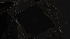 Abstract luxury golden line geometric random stripes lights lines squares triangles shape bokeh swirl. Dust particles. luxury greetings, business, technology. presentations, wallpaper backgrounds - Powered by Shutterstock - Get 15% off with code: PIKWIZARD15