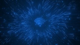 Wifi icon, network connection animation Wireless internet, hotspot, animation. signal wave 5g remote technology wireless internet network Wireless networking digital futuristic technology innovation - Powered by Shutterstock - Get 15% off with code: PIKWIZARD15