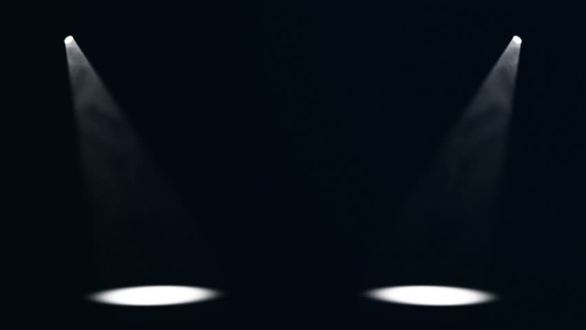 Stage Spotlight Background Animation. Realistic light beams and smoke in dark scene. Perfect for concert intro, logo reveal, music video, theater stage, or dramatic event promo. Loop ready.