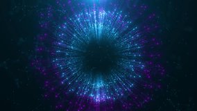 Abstract technology background glitter particle cyber space. shape tunnel texture futuristic digital data transfer concept. Digital shockwave, shockwave.4K explosion shockwave waves particles. 3D 4K - Powered by Shutterstock - Get 15% off with code: PIKWIZARD15