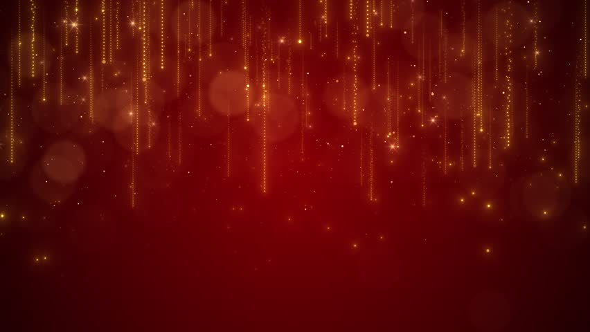4K Red Bokeh lights. Holiday motion background. Luxury magical stardust sparkling particles award ceremony event, Digital Art Modern. 3D Particles event awards trailer titles cinematic concert openers