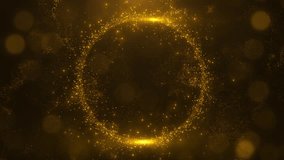 Golden glitter circle Festive luxury golden glitter circle sparkling sparkling light shine. 4k special events awards ceremony. Gold glittering ring, magic glow, bright light sparks with bokeh effect - Powered by Shutterstock - Get 15% off with code: PIKWIZARD15