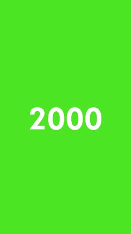 Year counter animation from 2000 to 2025 with green screen background in 60fps for timeline, history, and documentary use