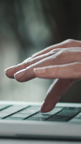 Typing on keyboard. Close up hands busy working on laptop or computer keyboard for send emails and surf on a web browser. Business technologies concept. Software, online education, apps, modern tech