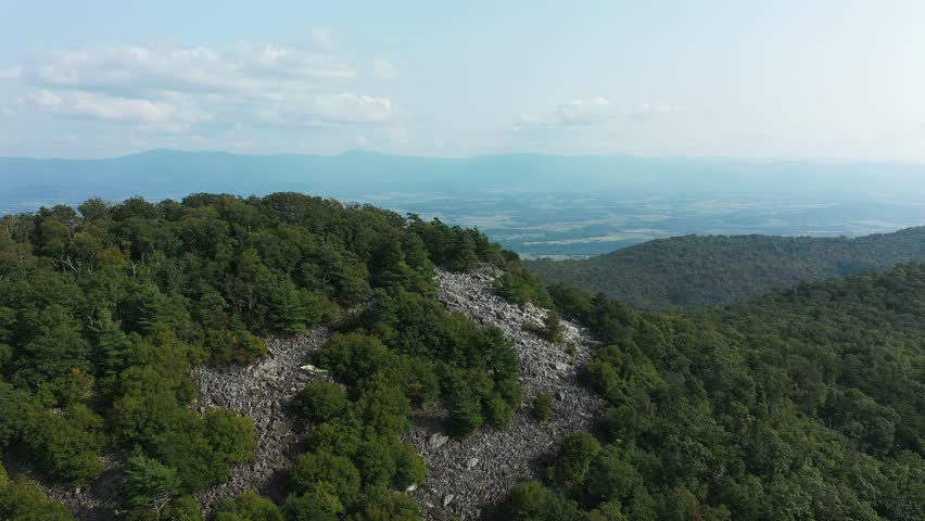 Duncan Knob - Massanutten Range, VA - Late Summer - Aerial - Counter clockwise orbiting