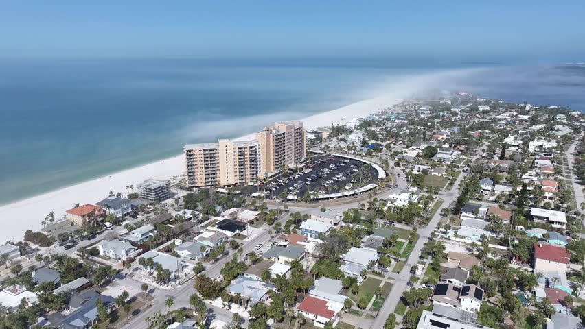 Clearwater Skyline At Clearwater In Florida United States. Beach Landscape. Downtown District. Stunning Cityscape. Clearwater Skyline At Clearwater In Florida United States. Fog Morning.