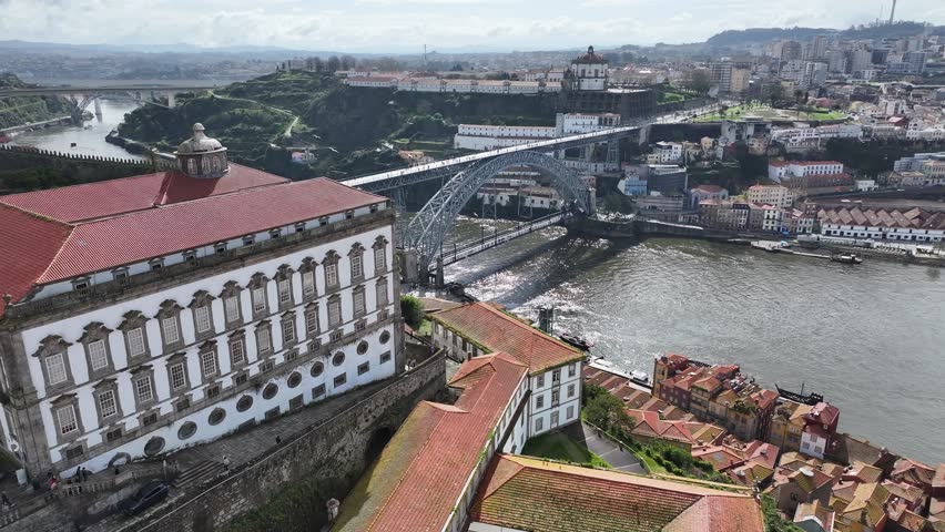 Porto Skyline At Porto In District Of Porto Portugal. Downtown Landscape. Cultural Heritage. Old Town Scenery. Porto Skyline In Portugal. Portugal Skyline. Travel Landscape.