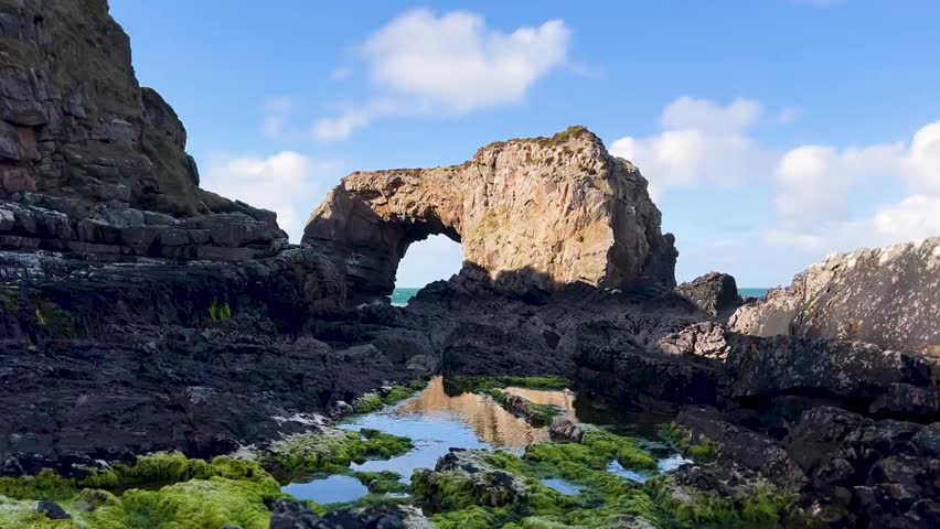 Scenic View of the Great Pollet Sea Arch in Donegal, Ireland