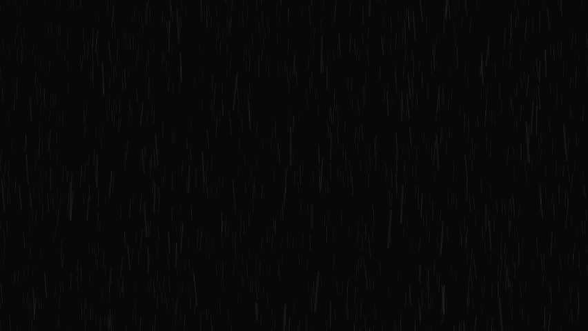 realistic falling rain animation isolated black background, fit for compositing, rain visual effect