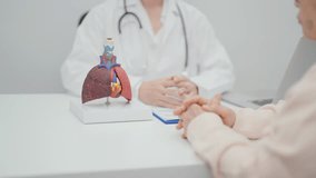 Doctor with Respiratory system. Elderly Patient consultation medical health for Lung Cancer, Asthma, Chronic Obstructive Pulmonary, Bronchitis, Emphysema, Cystic Fibrosis, Bronchiectasis, Pneumonia - Powered by Shutterstock - Get 15% off with code: PIKWIZARD15