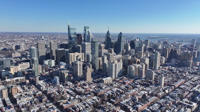 ennsylvania, United States - 5.16.2025 - Stunning Philadelphia Skyline At Philadelphia In Pennsylvania United States. Sunny Day Philadelphia United States. Highrise Buildings Scene. Metropolitan City.