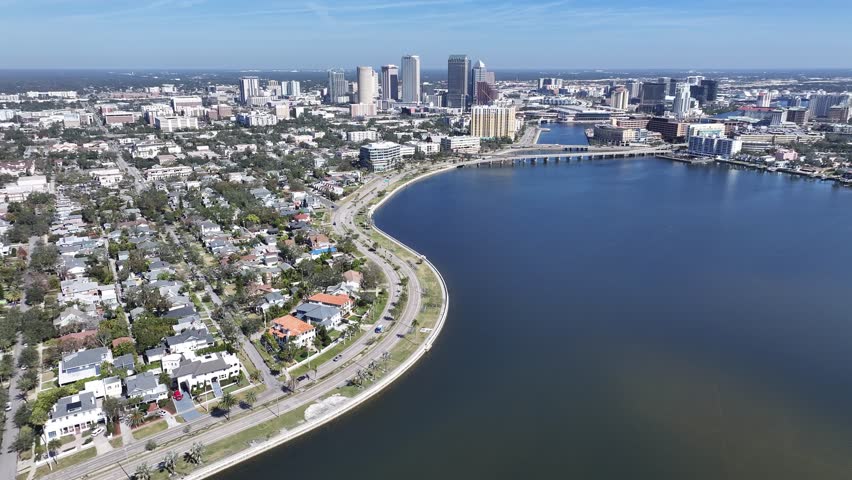 Tampa Skyline At Tampa In Florida United States. High Rise Buildings Landscape. Downtown District. Tampa Skyline At Florida United States. Coast City. Tampa Bay Outdoor.