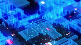 Global Network connected big data tunnel 3d Animation glowing nodes dots lines. Data flow futuristic Plexus science polygonal network technology business presentation artificial intelligence Ai 4K. - Powered by Shutterstock - Get 15% off with code: PIKWIZARD15