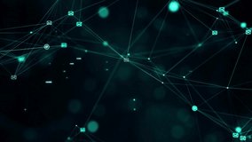 Global Network connected big data tunnel 3d Animation glowing nodes dots lines. Data flow futuristic Plexus science polygonal network technology business presentation artificial intelligence Ai 4K. - Powered by Shutterstock - Get 15% off with code: PIKWIZARD15