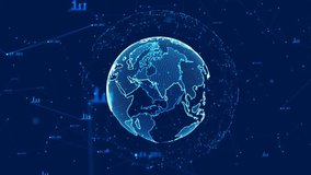 Global Network connected big data tunnel 3d Animation glowing nodes dots lines. Data flow futuristic Plexus science polygonal network technology business presentation artificial intelligence Ai 4K. - Powered by Shutterstock - Get 15% off with code: PIKWIZARD15