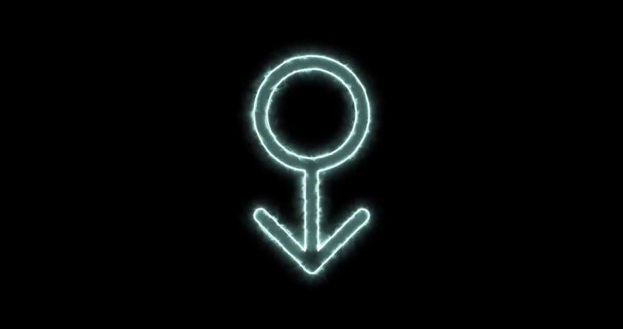 Astrology symbol of Eris blue flaming. Loop