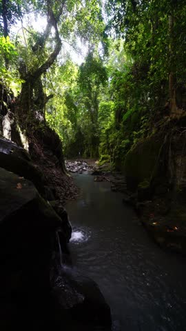 Bali Waterfall Kanto Lampo one of the most beautiful tropical waterfalls Bali famous landmark and popular travel destination Bali, Indonesia 4K