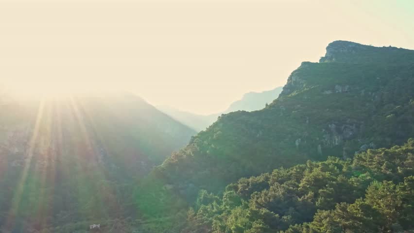 Majestic Sunrise Over Mountain Range Landscape