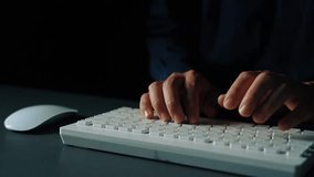 Hands typing on a keyboard with customer profiling data overlayed on modern digital interface in a professional environment. Asymptotic smart data analytic. - Powered by Shutterstock - Get 15% off with code: PIKWIZARD15