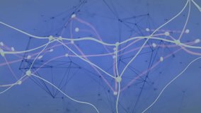 Digital network showing glowing nodes linking by curved lines over numeric grid, 3D render. Technology, data visualization, futuristic, cyber, abstract, digital design, networking - Powered by Shutterstock - Get 15% off with code: PIKWIZARD15