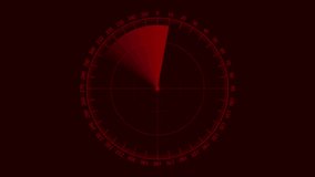 red radar Navigation is looking for objects. Animation - a red ray running on the screen of the sea radar. - Powered by Shutterstock - Get 15% off with code: PIKWIZARD15