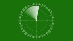 white radar Navigation is looking for objects. Animation - a white ray running on the screen of the sea radar. - Powered by Shutterstock - Get 15% off with code: PIKWIZARD15