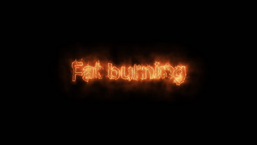 Electric red text effect reading "Fat burning" with smoke, glow, and energy aura on a dark background. Ideal for fitness, workout, and sport-themed videos.