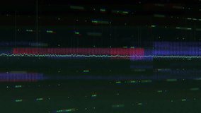 Flat design pixelated globe rotating right with labels data bars glitches moving on interface. Digital interface, data visualization, high-tech, holographic display, global network, futuristic, - Powered by Shutterstock - Get 15% off with code: PIKWIZARD15