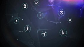 Environmental and energy icons animating in 3D render code interface, featuring numeric labels. Interactive, futuristic, data visualization, technology, sustainability, digital, innovation - Powered by Shutterstock - Get 15% off with code: PIKWIZARD15