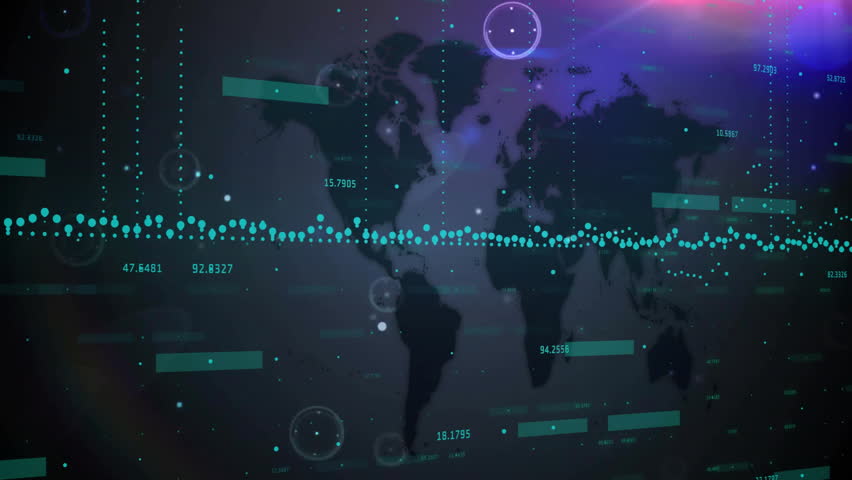 Visualizing radar chart and financial data on UI showing colorful candlesticks and dotted trends. Technology, analytics, digital, futuristic, finance, investment, data visualization