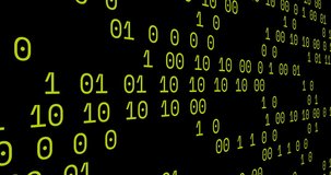Green stock tickers scrolling across grid showing trend line with yellow binary digits. Technology, finance, data, analytics, digital, cybersecurity, investment - Powered by Shutterstock - Get 15% off with code: PIKWIZARD15
