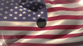 Full-width American flag showing circular data icons and light-blue lines on transparent background. Patriotic, technology, digital, connectivity, data, network, innovation - Powered by Shutterstock - Get 15% off with code: PIKWIZARD15