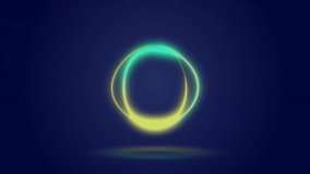 Neon green ring glowing and swirling with golden particle cloud in deep blue gradient digital space. Abstract art, futurism, luminous, cosmic, minimalism, vibrant, digital design - Powered by Shutterstock - Get 15% off with code: PIKWIZARD15