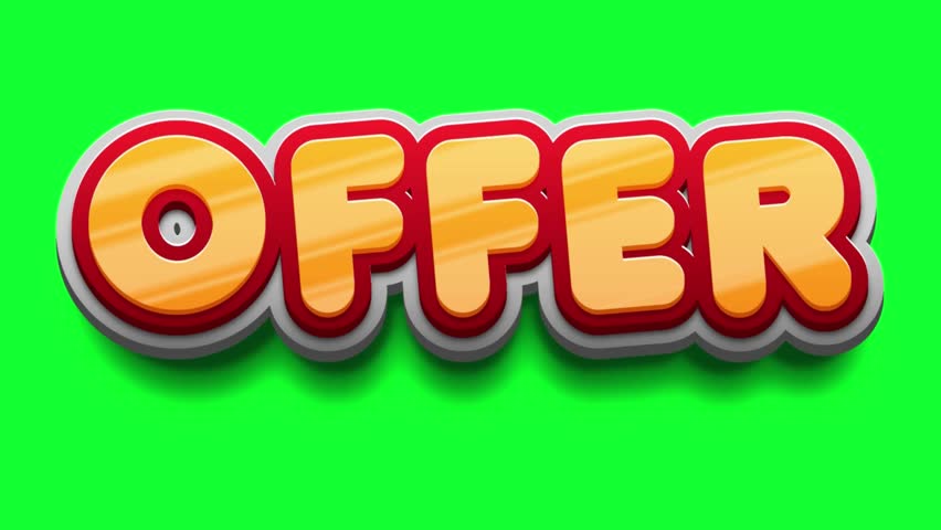 Offer banner with green screen background for sales promotion and special discount deals now	
