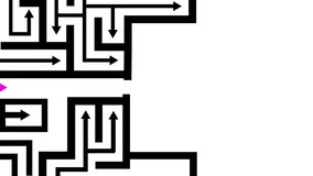 Seamless loop. White labyrinth maze and red arrow. Сhoose your path. Finding and looking for a solution, change your life, leadership concept. - 4K stock video - Powered by Shutterstock - Get 15% off with code: PIKWIZARD15