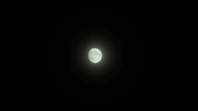 Slightly chipped moon and thin cloud halo with two days to go until full moon. 2X speed. - Powered by Shutterstock - Get 15% off with code: PIKWIZARD15