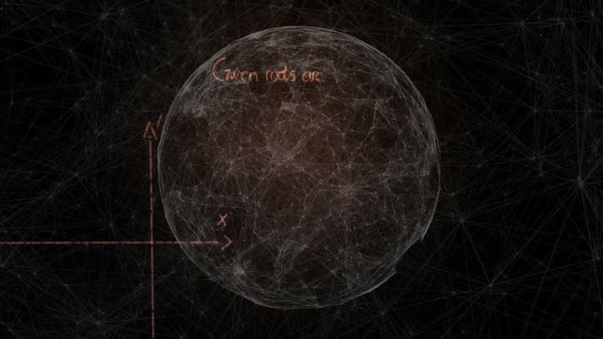 3D spherical mesh displaying mathematical equations and Cartesian axes in dark grid space. Digital, futuristic, abstract, data, technology, visualization, scientific - Powered by Shutterstock - Get 15% off with code: PIKWIZARD15
