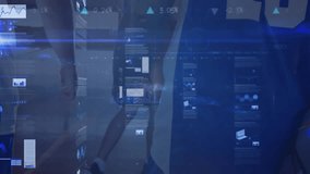 Male athlete walking holding basketball on court, displaying sports analytics bar charts pie charts. Sports, analytics, visualization, competition, training, performance, fitness - Powered by Shutterstock - Get 15% off with code: PIKWIZARD15