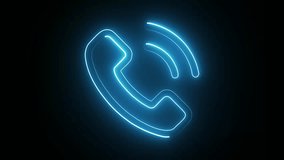 A glowing blue neon phone icon is displayed against a stark, dark background, representing communication. - Powered by Shutterstock - Get 15% off with code: PIKWIZARD15