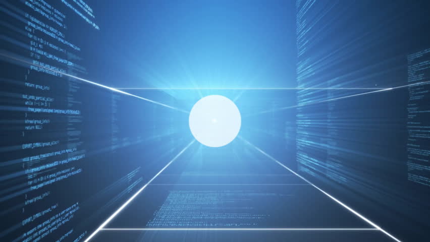 User-profile icons connecting in flat network space, with streaming code columns and glowing rays. Futuristic, digital, technology, networking, connectivity, cyberspace, abstract - Powered by Shutterstock - Get 15% off with code: PIKWIZARD15