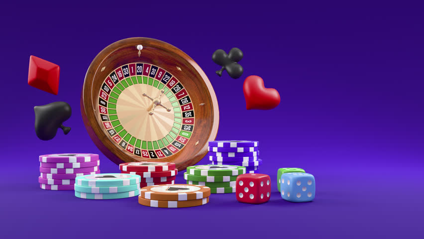 Online Casino Empty Text Space, Chips and Dices