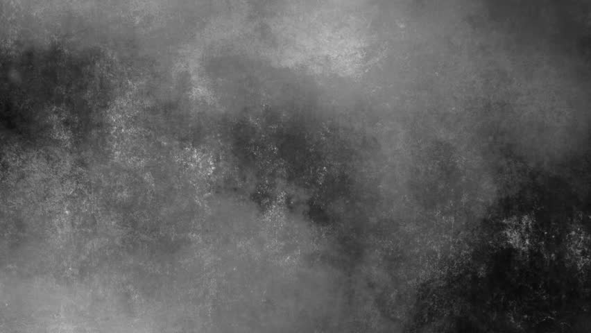 Looping black and white billows of smoke grunge horror animated background