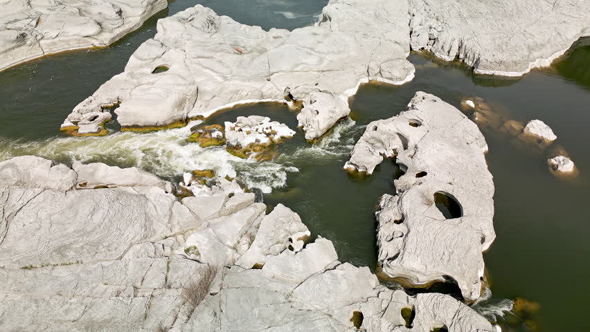 Aerial view of Pillar Falls in the Snake River Canyon in Twin Falls, Idaho.
