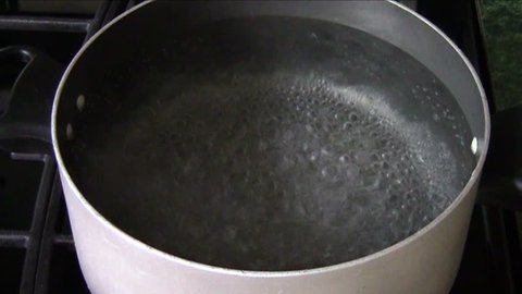 Lasagna noodles in pot of boiling water
