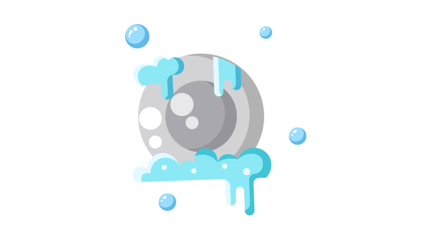 Animated Plate with soap suds suitable flat icon for household cleaning product advertisements, kitchen hygiene blog posts, and hygiene themed social media graphics with a sparkling touch.