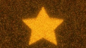 Bright Glowing Five Point Star Shape Composed Of Tiny Sparkle Lights - 4K Seamless VJ Loop Motion Background Animation - Powered by Shutterstock - Get 15% off with code: PIKWIZARD15